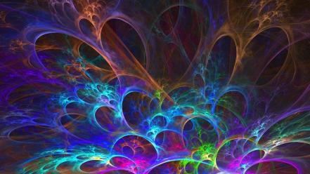 Abstract fractals artwork spider webs colors wallpaper