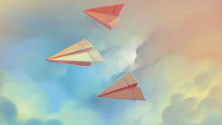 Artwork paper plane wallpaper