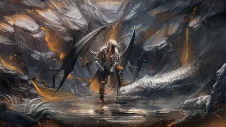 Artwork warriors claws dragon slayer swords armour wallpaper