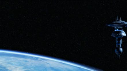 Earth star trek online multiscreen spacedock wallpaper