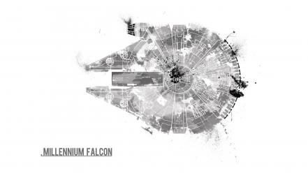 Star wars millenium falcon artwork drawings wallpaper