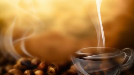 Steam coffee beans wallpaper