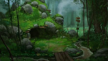 Forest fantasy art wallpaper