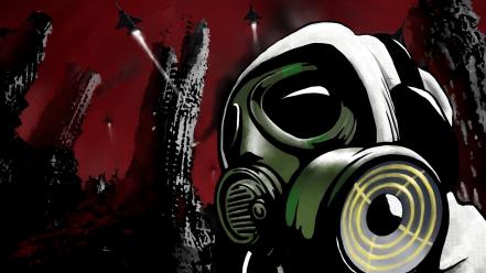 Gas masks artwork wallpaper