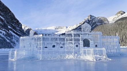 Ice landscapes white castle wallpaper
