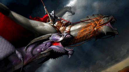 Knights fantasy art battles artwork warriors spears wallpaper