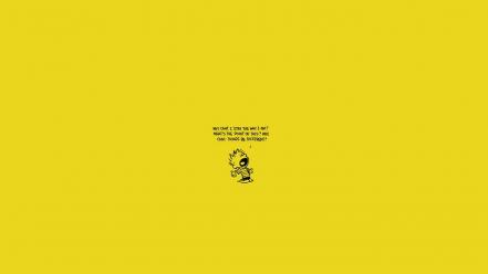 Minimalistic comics calvin and hobbes simple background yellow wallpaper