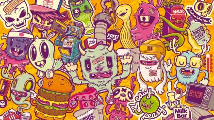 Monsters freaks characters colors background wallpaper