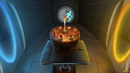 Portal video cakes game wallpaper