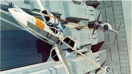 Star wars death x-wing ralph mcquarrie tie fighter wallpaper