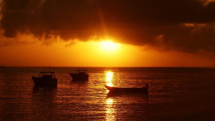 Water sunrise boats seascapes india wallpaper