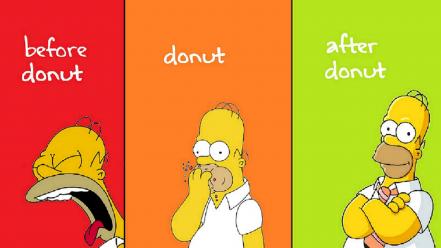 Yellow homer simpson donuts the simpsons hungry wallpaper