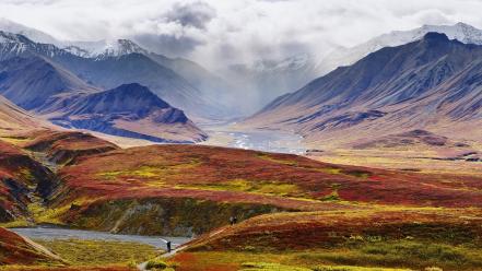 Mountains clouds landscapes wallpaper