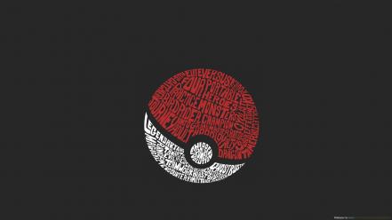 Pokemon minimalistic dark typography caligraphy pokeball wallpaper