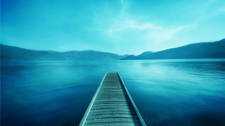 Water landscapes pier wallpaper