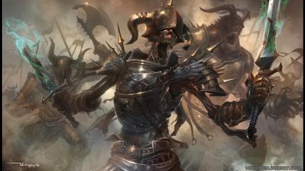 Armor skeletons artwork dark army wallpaper