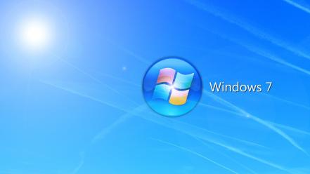 Blue windows 7 operating systems logos wallpaper