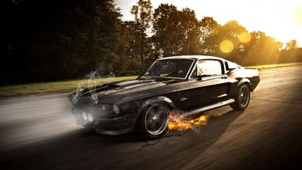 Cars ford mustang shelby gt350 photomanipulation fast crashed wallpaper