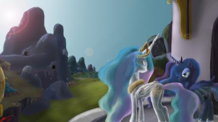 Luna princess celestia crystal empire equestria wallpaper