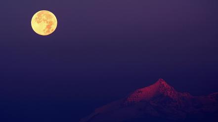 Mountains nature night moon wallpaper