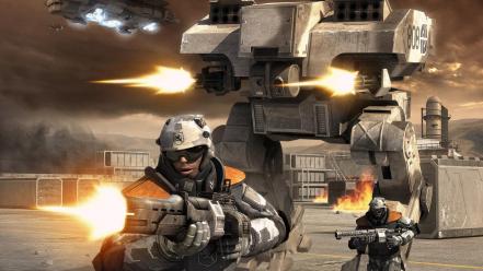 Soldiers video games futuristic mech battlefield 2142 wallpaper