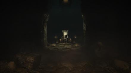 Throne the elder scrolls v: skyrim gloomy wallpaper