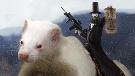 Video games lethal ferret riding lethalfrag wallpaper
