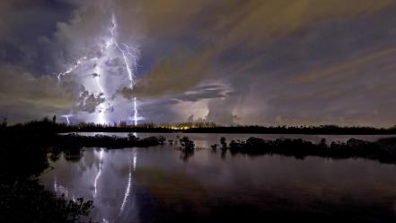 Water landscapes nature lightning wallpaper
