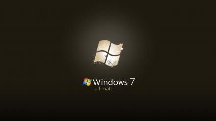 Windows 7 brown operating systems logos wallpaper