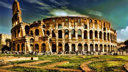 Buildings rome colosseum arena hdr photography remake wallpaper