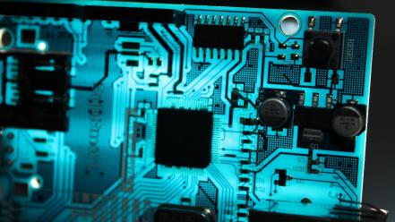 Capacitor microscopic photography circuit board wallpaper