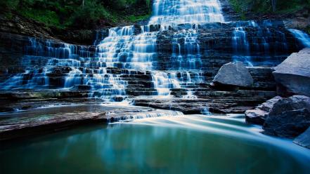Forest canada long exposure hdr photography waterfalls wallpaper