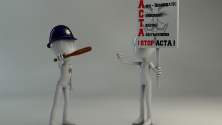 Funny people protest stick figures acta stop wallpaper