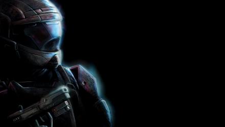 Guns halo odst digital art artwork black background wallpaper