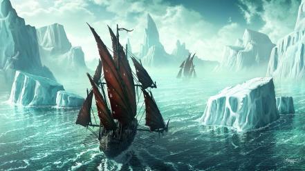 Ships iceland wallpaper