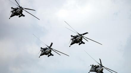 Aircraft aviation mi-28 havoc formation flying wallpaper