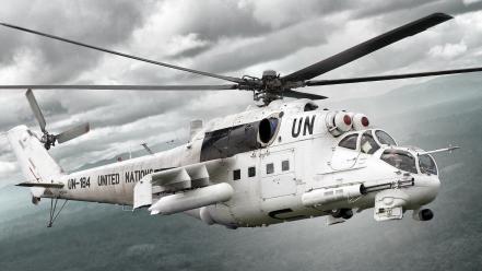 Aircraft mi-24 aviation united nations tilted view wallpaper