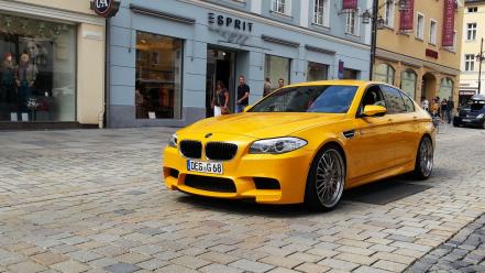 Bmw streets cars yellow german wallpaper