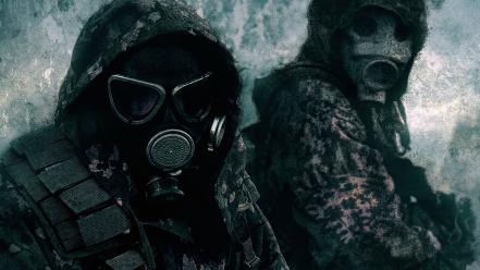Gas masks camouflage wallpaper