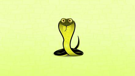 Green minimalistic cobra animals snakes creative wallpaper
