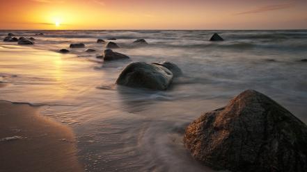 Landscapes nature beach rocks wallpaper