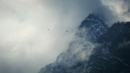 Mountains clouds nature hills wallpaper