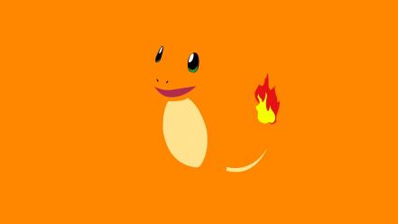 Pokemon minimalistic yellow fire orange charmander wallpaper