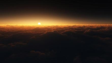 Sunset clouds skies wallpaper