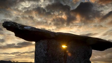 Sunset ireland clare dolmen wallpaper