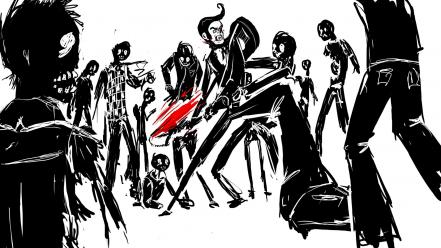 Zombies sketches drawings drawn wallpaper
