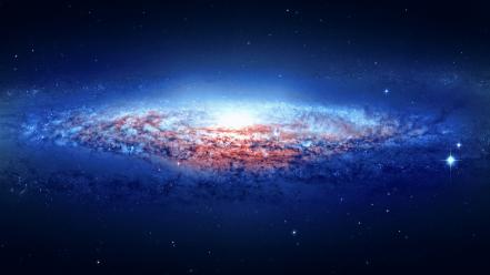 Blue outer space stars galaxies lynx wallpaper