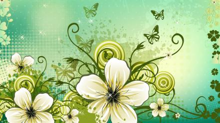 Flowers vector digital illustration computer graphics vines wallpaper