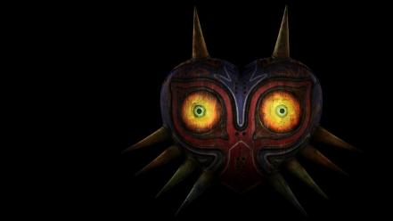 Masks render black background zelda: majoras mask wallpaper