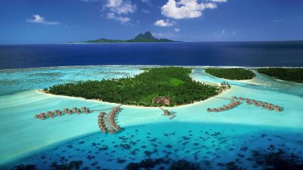 Ocean tropical islands french polynesia wallpaper